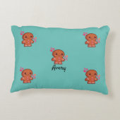 Cute Gingerbrood Man Heart and Flowers Accent Kussen (Achterkant)