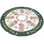 Cute Gingerbrood Man Holiday Rustic Custom Green Kerstboom Rok (Gekanteld)