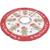 Cute Gingerbrood Man Holiday Rustige Naam Kerstboom Rok (Gekanteld)