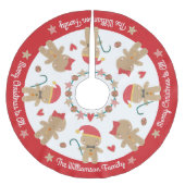 Cute Gingerbrood Man Holiday Rustige Naam Kerstboom Rok (Voorkant)