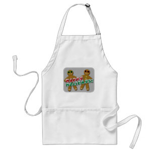 Cute Gingerbrood Man Holiday Slogan Design Standaard Schort