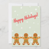 Cute Gingerbrood Man | Kerstfeestsage Green Kaart (Achterkant)