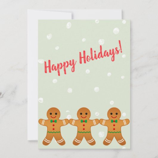 Cute Gingerbrood Man | Kerstfeestsage Green Kaart (Achterkant)