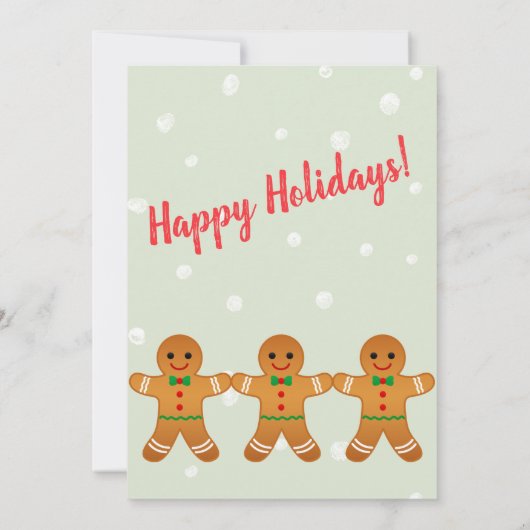 Cute Gingerbrood Man | Kerstfeestsage Green Kaart (Achterkant)