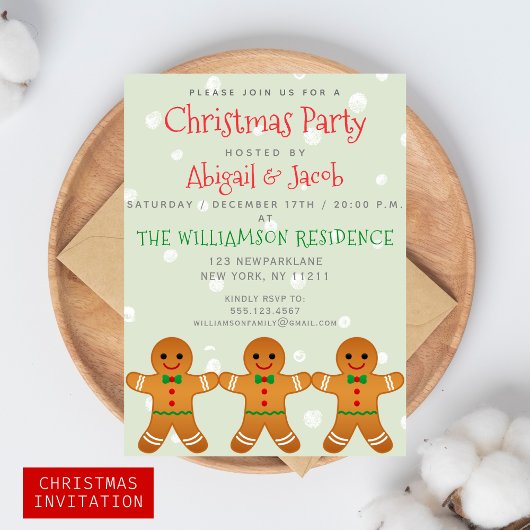 Cute Gingerbrood Man | Kerstfeestsage Green Kaart