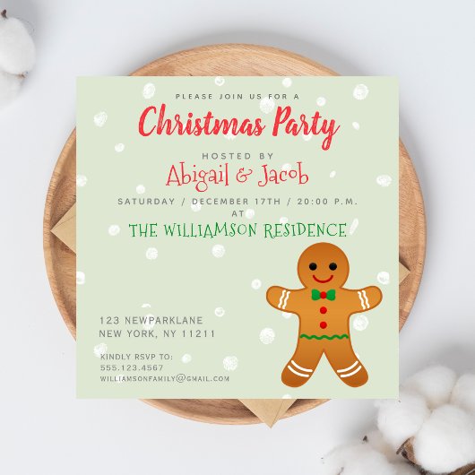 Cute Gingerbrood Man | Kerstfeestsage Green Kaart