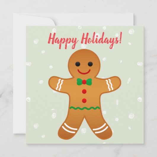 Cute Gingerbrood Man | Kerstfeestsage Green Kaart (Achterkant)