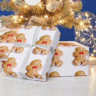 Cute Gingerbrood Man Kerstmis 4Bern Cadeaupapier
