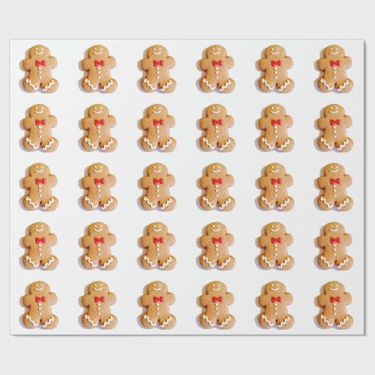 Cute Gingerbrood Man Kerstmis 4Bern Cadeaupapier (Vlak)