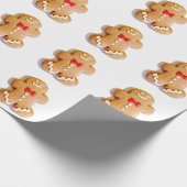 Cute Gingerbrood Man Kerstmis 4Bern Cadeaupapier (Hoek)