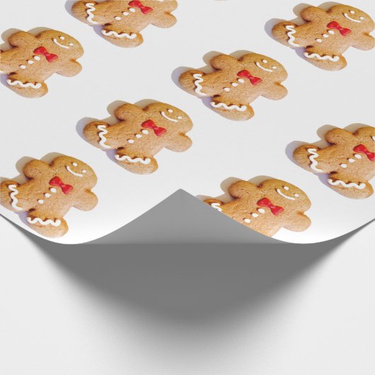Cute Gingerbrood Man Kerstmis 4Bern Cadeaupapier (Hoek)