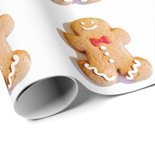 Cute Gingerbrood Man Kerstmis 4Bern Cadeaupapier (Rol Hoek)