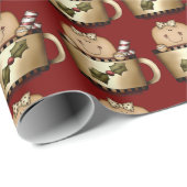 Cute Gingerbrood Man, Kerstmis, Vakantie Cadeaupapier (Rol Hoek)