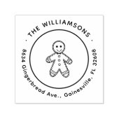 Cute Gingerbrood Man - kerstterugzendadres Zelfinktende Stempel (Design)