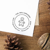 Cute Gingerbrood Man - kerstterugzendadres Zelfinktende Stempel