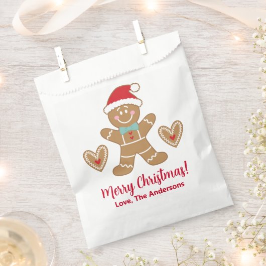 Cute Gingerbrood Man met kerstcadeaus Bedankzakje (Geknipt)