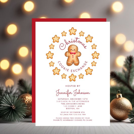 Cute Gingerbrood Man met kerstkoekjesuitwisseling Kaart