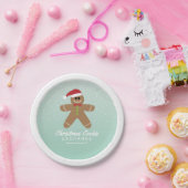 Cute Gingerbrood Man met kerstkoekjesuitwisseling Papieren Bordje (Feest)