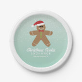 Cute Gingerbrood Man met kerstkoekjesuitwisseling Papieren Bordje (Voorkant)