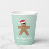 Cute Gingerbrood Man met kerstkoekjesuitwisselings Papieren Bekers (Voorkant)
