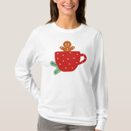 Cute gingerbrood man met kersttaart-shirt t-shirt