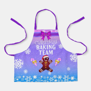 Cute Gingerbrood Man met Snowflakes Baking Team Schort