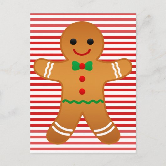 Cute Gingerbrood Man - Prettige feestdagen Red Str (Voorkant)