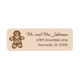 Cute Gingerbrood Man Return Address Etiket