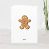 Cute Gingerbrood Man Roze Kerstmis Feestdagen Kaart (Achterkant)