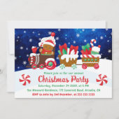 Cute Gingerbrood Man Train Kinder Kerstmis Kaart (Voorkant)