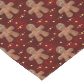 Cute Gingerbrood Mannen met Rode Kerstmis Korte Tafelloper (Hoek)