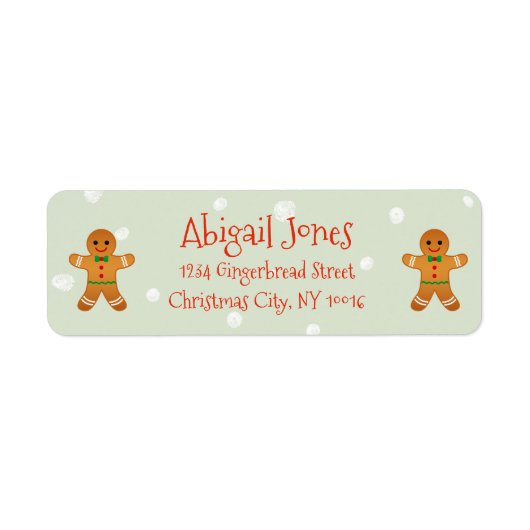 Cute Gingerbrood Men Holiday Season Etiket (Voorkant)