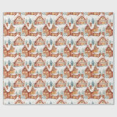 Cute Gingerbrood met kerstmis Cadeaupapier (Vlak)