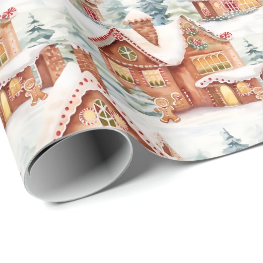 Cute Gingerbrood met kerstmis Cadeaupapier (Rol Hoek)