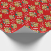 Cute Gingerbrood met kerstparen Cadeaupapier (Hoek)