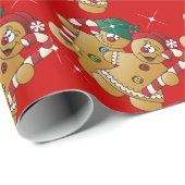 Cute Gingerbrood met kerstparen Cadeaupapier (Rol Hoek)