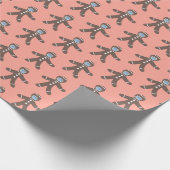 Cute Gingerbrood Pattern Pastel Kerstmis Cadeaupapier (Hoek)