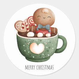 Cute Gingerbrood Ronde Sticker