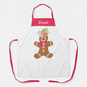 Cute Gingerbrood Roze White Specialized Baking  Schort
