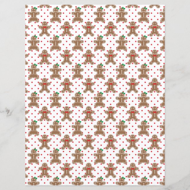 Cute Gingerbrood Scrapbook Paper (Voorkant)