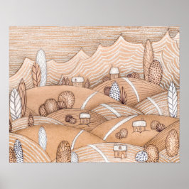 Cute Gingerbrood Village Artwork | POSTER