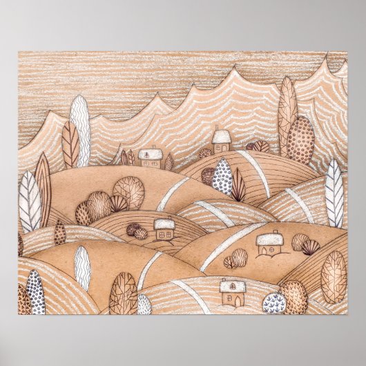 Cute Gingerbrood Village Artwork | POSTER (Voorkant)