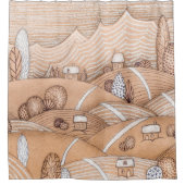 Cute Gingerbrood Village Artwork | Schoengordijn Douchegordijn (Voorkant)