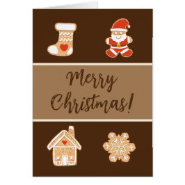 Cute gingerbrood vintonage-kerstkaart