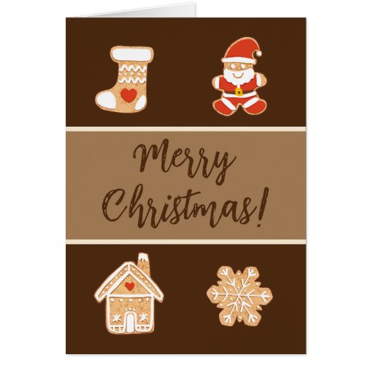 Cute gingerbrood vintonage-kerstkaart (Voorkant)