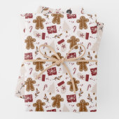 Cute Gingerbrood voor heren en kerstballen Inpakpapier Vel (In situ)