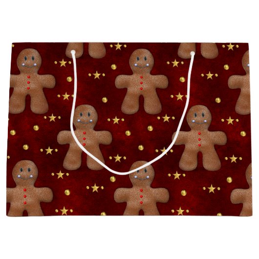 Cute Gingerbrood voor kerstmis Groot Cadeauzakje (Voorkant)