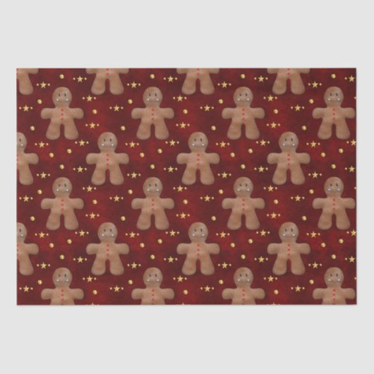 Cute Gingerbrood voor kerstmis Tissuepapier (Voorkant)