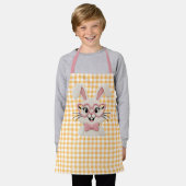 Cute Gingham Bunny Pink Heart Glasses  Schort (Gedragen)