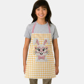 Cute Gingham Bunny Pink Heart Glasses  Schort (Insitu)